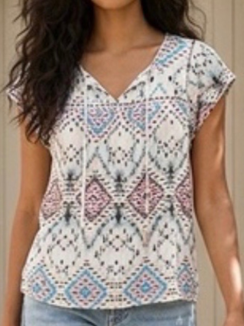 Lovestitch Bohemian Western Tribal Festival Lightweight Indie Womens Top Medium
